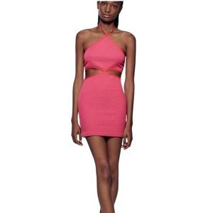 ZARA Mini Cutout Dress in DARK FUCHIA SIZE M | 5644/867/940